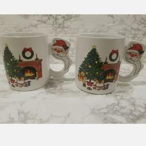 Pair of Vintage Christmas Mugs